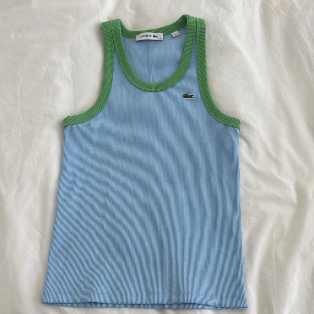 Lacoste Blue and Green Tank Top